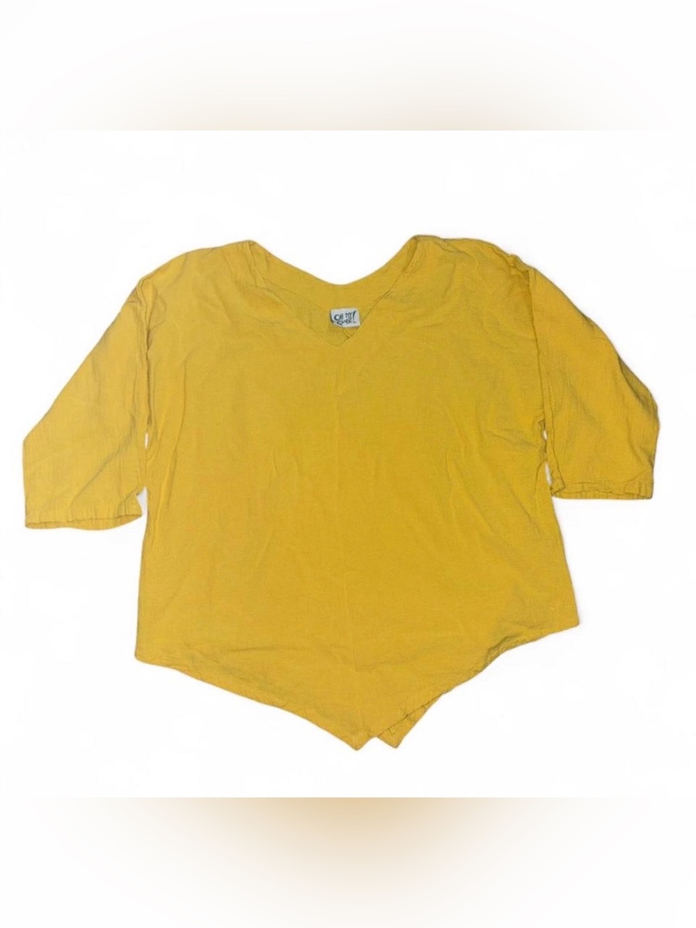 Oh my gauze! Yellow V-Neck Women's Top - Relaxed Fit